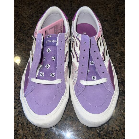 NWT Straye Logan Mixed Rag purple pink Flame Skateboard Shoes Men 10 Women 11.5 - Picture 2 of 13